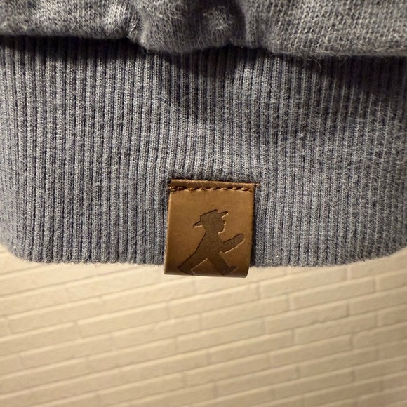 Ampelmann Kids Gray Hoodie with Pink Girl Logo Kangaroo Pocket Organic Cotton - Picture 3 of 7